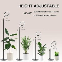 Geciliaoran Grow Light For Indoor Plants Full Spectrum Led Halo Tall Plant Growing Lights With Stand Height Adjustable Growth