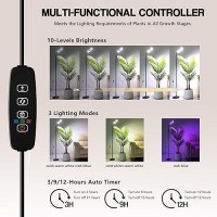 Geciliaoran Grow Light For Indoor Plants Full Spectrum Led Halo Tall Plant Growing Lights With Stand Height Adjustable Growth