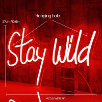 Piloyinde Stay Wild Neon Lights For Wall Decor Stay Wild Neon Signs For Bedroom Red Neon Lights Neon Wall Signs Suitable For Bar