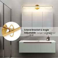 Kaisite Bathroom Lighting Fixture Over Mirror 30 Inch Gold Vanity Light 24W 4000K Dimmable Modern Led Bathroom Light Fixture R