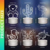 Retisee 6 Pcs Back To School Gifts For Students Inspirational Led Night Light Fun Pun Animal Night Light Butterfly Night Light L