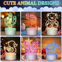 Retisee 6 Pcs Back To School Gifts For Students Inspirational Led Night Light Fun Pun Animal Night Light Butterfly Night Light L