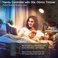 Lifmira Desk Lamp 8W 66 Led Reading Light For Bed Eye Caring Metal Clip Lamp 5 Color 10 Brightness Levels Memory Function F