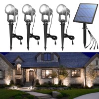 Aponuo Solar Spot Lights Outdoor 4In1 Solar Landscape Lighting Dusk To Dawn Solar Uplights Ip65 Waterproof 98Ft Cable Outdoor