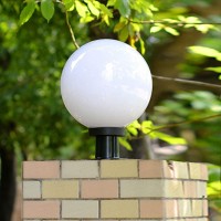 Iifas Creative Ip55 Waterproof Outdoor Pillar Post Lamps Rainproof Globe Landscape Column Light Acrylic Ball Lantern Courtyard Patio Porch Gate Lawn Lighting Fixture E27 Street Light Stadium (Color :