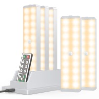 Dakomm Led Closet Light With Remote 20 Led Rechargeable Warm Light5Pcs Charging Station