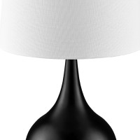 Table Lamp With Metal Base And Touch Sensor, White And Black