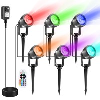 Volisun Christmas Landscape Color Changing Spotlights Christmas Outdoor Uplights With Transformer 7 Multicolored Waterproof Ip65 For Patio Walkway Pool Garden Yard Driveway(6Pack)