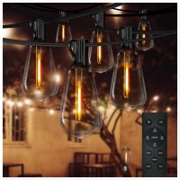 Daybetter 48Ft String Lights Outdoor 24V Low Voltage Led Patio Lights With 20 Shatterproof St38 Edison Bulbs Dimmable String Lig