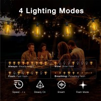 Daybetter 48Ft String Lights Outdoor 24V Low Voltage Led Patio Lights With 20 Shatterproof St38 Edison Bulbs Dimmable String Lig