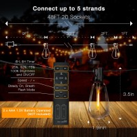 Daybetter 48Ft String Lights Outdoor 24V Low Voltage Led Patio Lights With 20 Shatterproof St38 Edison Bulbs Dimmable String Lig