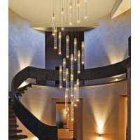 Haixiang 13Ft Long Crystal Chandelier For Living Room, Dining Room, Entryway, Kitchen, Hotel - Gold