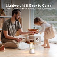 Artinx Retro Cordless Lantern Table Lamp 40 Hours Long Lasting Dimming Night Light Small Rechargeable Battery Operated Light