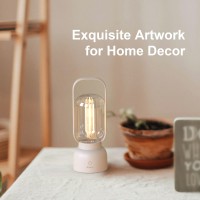 Artinx Retro Cordless Lantern Table Lamp 40 Hours Long Lasting Dimming Night Light Small Rechargeable Battery Operated Light