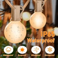 Abeja G40 Led Globe String Lights, 25Ft Outdoor Frosted Patio Lights With 27 Shatterproof Bulbs(2 Spare), Hanging Led String Lights For Outside Backyard Porch Umbrella Bistro Decor, White Wire