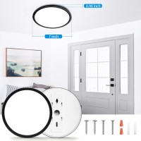 Hovenla 7 Inch Led Flush Mount Ceiling Light 18W 1800Lm 6500K Led Ceiling Light Fixtures For Porches Closets Stairs Black W