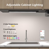 Under Cabinet Lights Led Closet Rgb Light With Color Changing Rechargeable Battery Operated Under Counter Lighting With Remote C