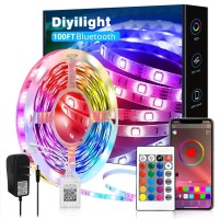 Diyilight Led Strip Lights 100Ft Smart Light Strips With App Control Remote, 5050 Rgb Led Lights For Bedroom, Music Sync Color Changing Lights For Room Party