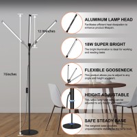 Floor Lamp For Office 18W Super Bright Led Floor Lamp Adjustable 2700K6500K Colors And Dimmer Brightness Gooseneck Standing Lam