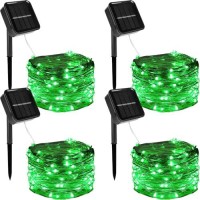 Twinkle Star 4 Pack Outdoor Solar String Lights, 39.4 Ft 120 Led Solar Powered Christmas Decorative Fairy Lights With 8 Modes, Waterproof Light For St. Patrick'S Day Patio Yard Wedding Party, Green