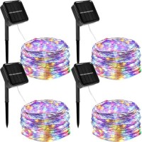 Twinkle Star 4 Pack Outdoor Solar String Lights, 39.4 Ft 120 Led Solar Powered Christmas Decorative Fairy Lights With 8 Modes, Waterproof Light For Xmas Patio Yard Wedding Party, Multicolor