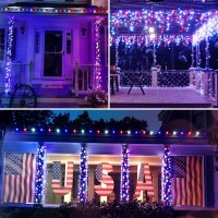 Suddus Patriotic Lights, 50 Led Battery Powered String Lights, Globe String Lights For Flag,Backyard, Patio, Garden, Party, Bedroom, Living Room, Classroom, Red White And Blue