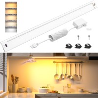 Wobane 165 Inch Under Cabinet Lighting 5 Color Settings Under Counter Lights For Kitchen Hand Wave Activated Touchless For Cabi