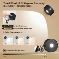 Led Wall Lights, Magnetic Wall Light With Motion Detection & 360Rotatable, Wireless & Rechargeable Wall Lights, 3 Color Temperatures & Stepless Dimming, Used For Reading, Corridor, Pictures, Makeup