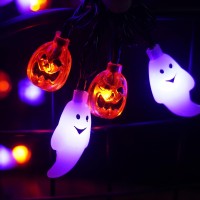 Hayata Halloween String Lights 60 Led 26Ft Pumkinghost Light With 30V Plug In Extendable 8 Modes Fairy Timer Function Light