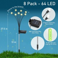 8 Pack Solar Garden Lights Kelme 64 Led Upgraded Firefly Garden Lights Solar Outdoor Bright High Flexible Swaying Outdoor Sola