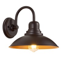 Goldhill Oil Rubbed Bronze Bathroom Vanity Light Gooseneck Outdoor Barn Light With E26 Based Socket Waterproof Round Outside L