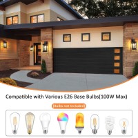 Beslowe 2Pack Outdoor Light Fixtures Wall Mount Waterproof Exterior Wall Lanterns Porch Lights Matte Black Outside Lights For