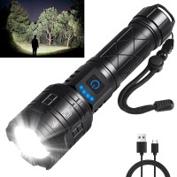 Rechargeable Flashlights High Lumens, 950000Lm Powerful Tactical Flashlights, 5 Modes Led Flashlight Adjustable, Brightest Flashlight Waterproof, Handheld Flash Light For Emergencies, Camping, Hiking