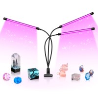 Ygs-Tech Led Black Light 3-Head, 30W Uv Light Fixture With Clamp, 395-405Nm Uv Gooseneck Lamp Usb Powered For Blacklight Party, Stage Lighting, Resin Cure, 3D Print