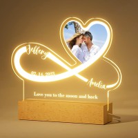 Cozifitgear Valentine Gifts For Her-Personalized Gifts 3D Led Illusion Night Light,Customized Birthday Anniversary Valentine'S Day Lights Gift For Wife Husband Girlfriend Her Him,