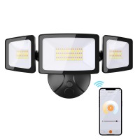 Onforu 55W Smart Led Flood Lights Outdoor 5500Lm Tunable 2700K6500K App Control Wifi Alexa Security Lights With Timer Adj