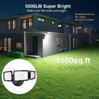 Onforu 55W Smart Led Flood Lights Outdoor 5500Lm Tunable 2700K6500K App Control Wifi Alexa Security Lights With Timer Adj