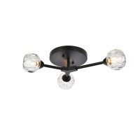 Zayne 3 Light Flush Mount In Black