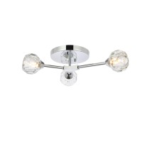 Zayne 3 Light Flush Mount In Chrome