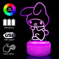 Sunduck 3D Illusion Cat Night Light For Kids 3 Patterns And 16 Colours Change With Remote Control Kitty Lamp Room Decor Birthd