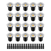 Zuckeo Low Voltage Landscape Lights Well Lights Landscape Led In Ground Light Ip67 Waterproof Outdoor Landscape Lighting Wired Floor Driveway Deck Step Garden With Connectors (20Pack Warm White)