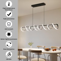 Black Chandelier Modern Ceiling Springshaped Pendant Light Fixtures Hanging Led Color Temperature And Height Adjustable Chand