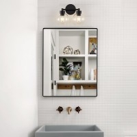 Bathroom Light Fixtures Matte Black Vanity Light 2 Light Bathroom Lights Over Mirror With Globe Glass Shade And Metal Base Va