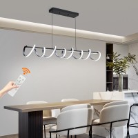 Modern Design Dimmable Desk Linear Pendant Light With Remote Control Dimmable 3 Color Mode Brightness Ceiling Lamp Antiflic