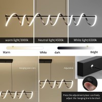 Modern Design Dimmable Desk Linear Pendant Light With Remote Control Dimmable 3 Color Mode Brightness Ceiling Lamp Antiflic