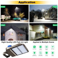 Biritalo 200W Led Parking Lot Light 28000Lm Bright Dusk To Dawn Flood Lights Outdoor With Trunnion Wall Mount 5500K Commercial 100-277V Ip65 Waterproof Shoebox Barn Lighting For Yard,Garage