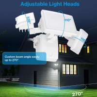 Olafus 60W Flood Lights Outdoor Plug In Switch Controlled 6000Lm Led Security Light 6500K Outside Floodlights Ip65 Waterproof