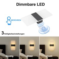 Surpalig Touch Control Wall Sconces Set Of 2 Bedside Night Light Dimmable 3600Mah Battery Operated Wall Lights For Bedroom Rech