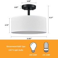 Axiland Modern Black Light Fixture Ceiling Mount Flush Mount Drum Ceiling Light Fixture 3 Light Semi Flush Mount Ceiling Light F