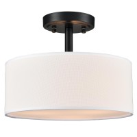 Axiland Modern Black Light Fixture Ceiling Mount Flush Mount Drum Ceiling Light Fixture 3 Light Semi Flush Mount Ceiling Light F